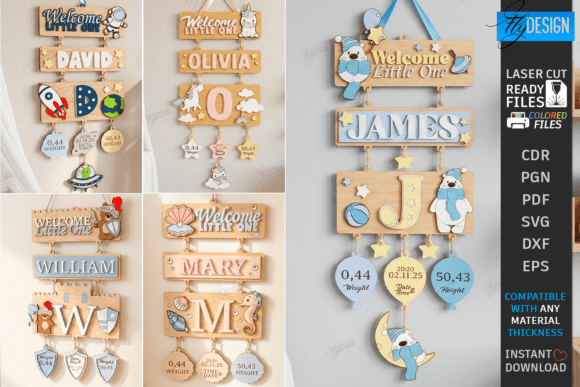 Download 3D Layered Sign for Newborn Laser Bundle - Red Collection