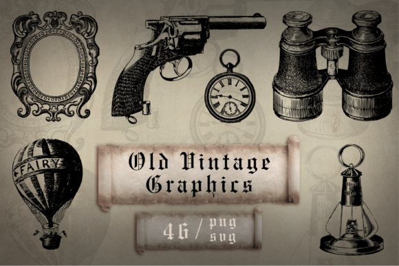 Download Vintage Old Graphics, Digital Pack - Old Collection