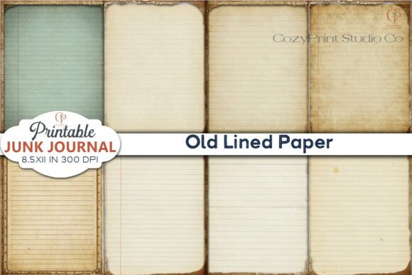 Download Old Lined Paper Printable Junk Journal - Old Collection