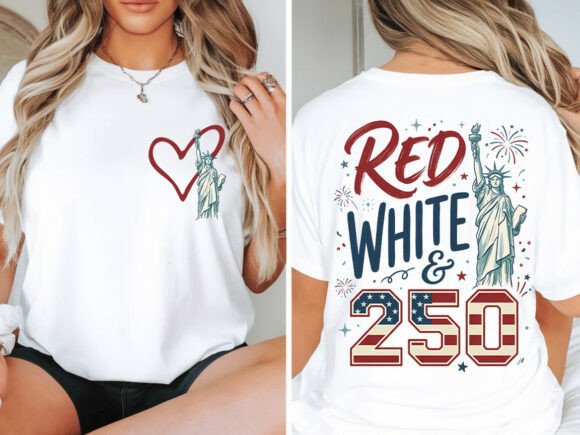 Download Red White &amp; 250 4th of July T-shirt PNG - Red Collection