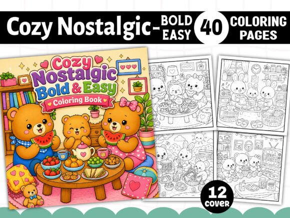 Download Cozy Nostalgia Cute&amp;Comfy Coloring Book - Nostalgia Collection
