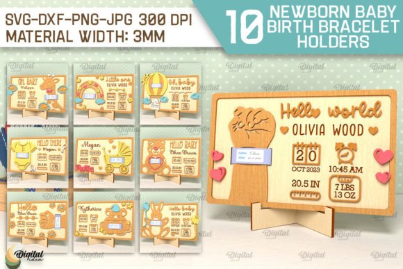 Download Newborn Baby Birth Bracelet Holder Laser - Old Collection