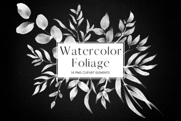 Download White Watercolor Foliage Clip Art - Premium Resources