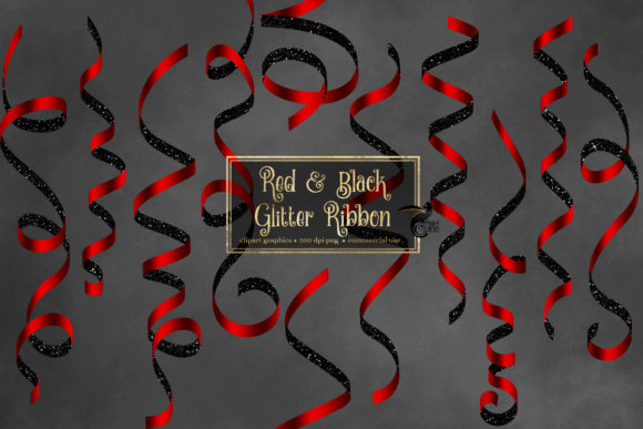 Download Red and Black Glitter Ribbon Clipart - Red Collection