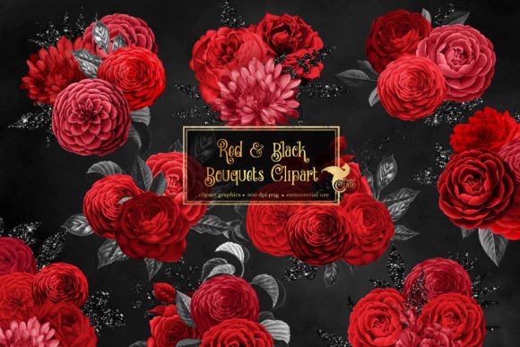 Download Red and Black Bouquets Clipart - Red Collection