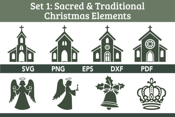 Download Sacred &amp; Traditional Christmas Elements - Red Collection